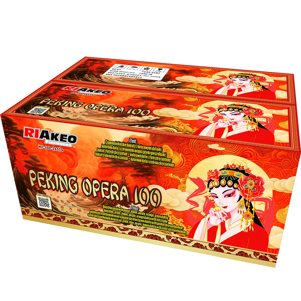 Riakeo Peking Opera 100 - 100 Shot Firework Battery | 399 Big Ones