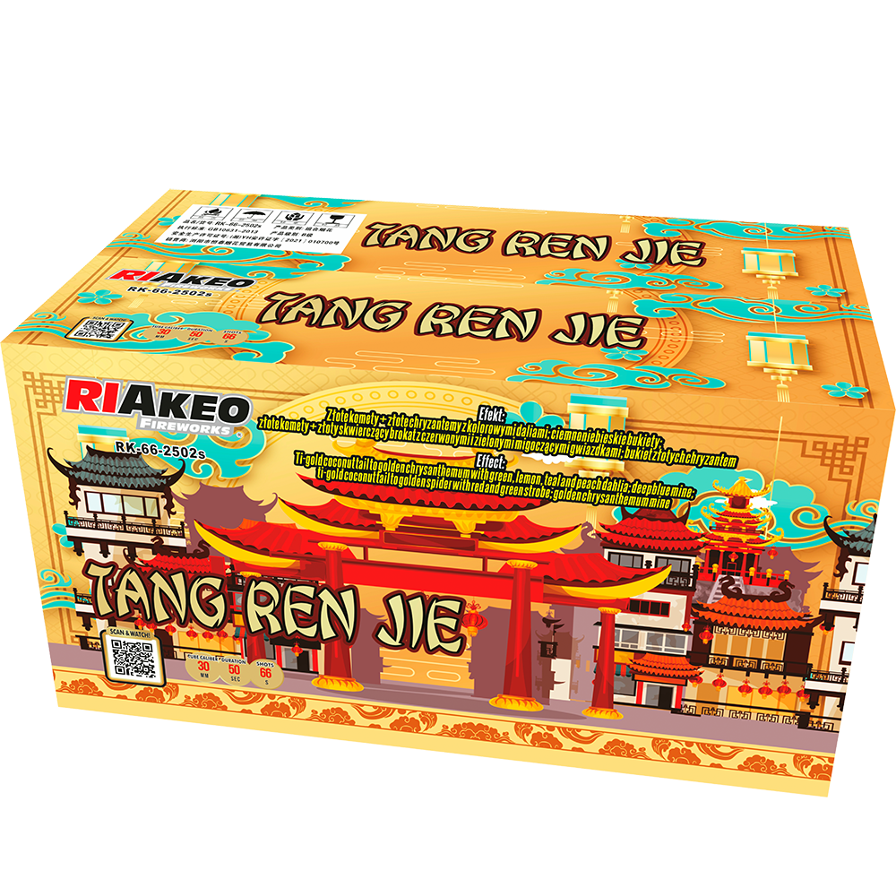 Riakeo Tang Ren Jie - 66 Shot Firework Battery | 299 Bar